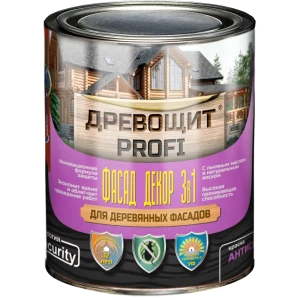 91592655 Краска-антисептик от плесени Древощит Profi Фасад Декор 3в1 цвет тик 0.7 л STLM-1447550