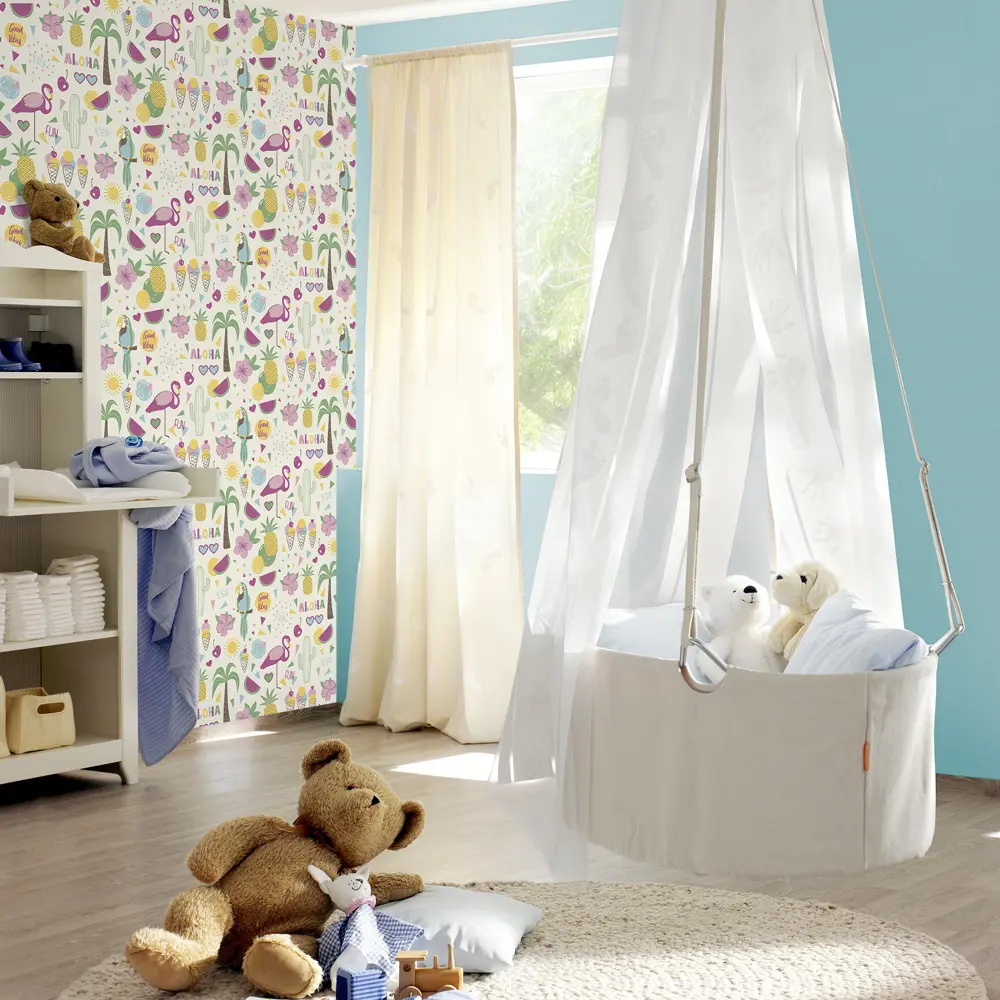 Обои флизелиновые Rasch Kids & Teens III фон бирюзовый 0.53 м RA 740080 82477147 STLM-2147485 - Вид №4