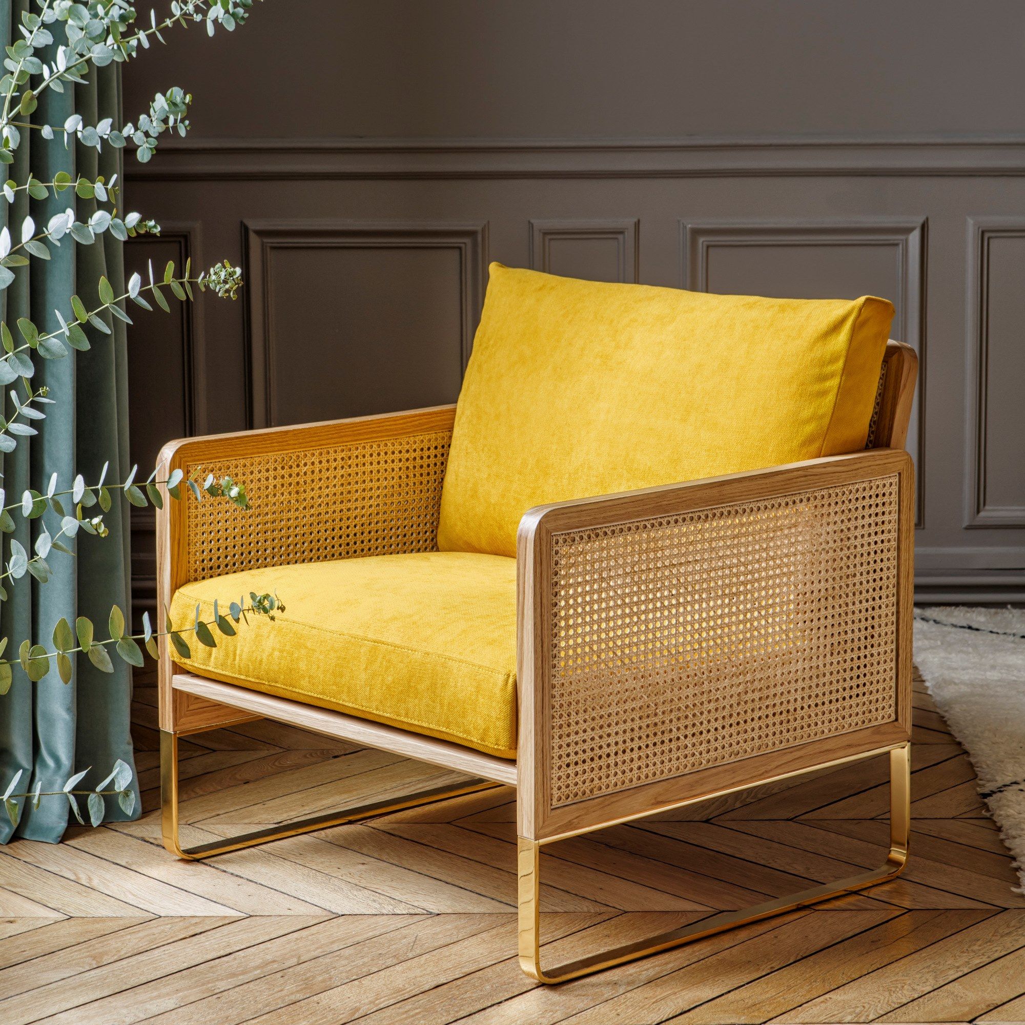 Винтажное стильное бархатное съемное мягкое кресло RED EDITION плетеная ARCH-00037426 - Вид №8