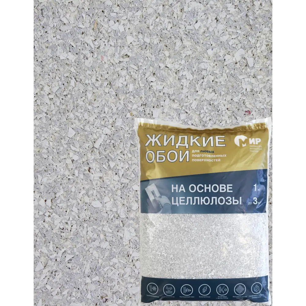 Жидкие обои на основе целлюлозы 1 кг цвет серый 82709808 STLM-2117178 МИР 