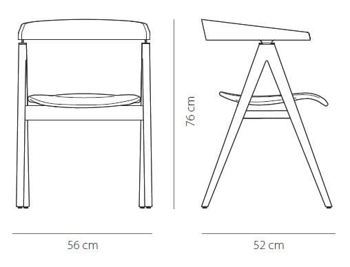 Кожаный мягкий стул с подлокотниками с открытой спинкой Gazzda Ava ARCH-00002615 - Вид №6