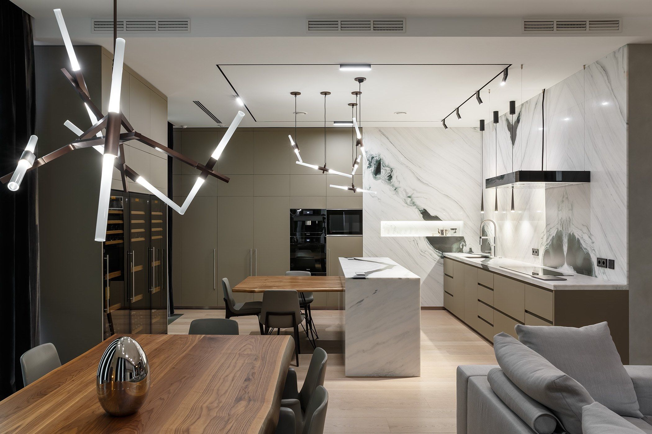 Кухня с трех сторон с островом и соседним столом TM Italia Cucine ARCH-00038339 - Вид №15