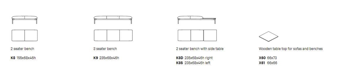 Мягкая модульная скамья Manerba Kokoro ARCH-00029691 - Вид №4