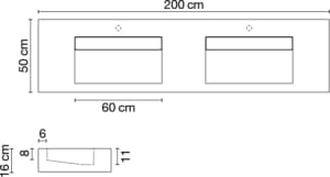 Двойная подвесная раковина из керамогранита CERAMICA FONDOVALLE SHAPE ARCH-00083260 - Вид №5