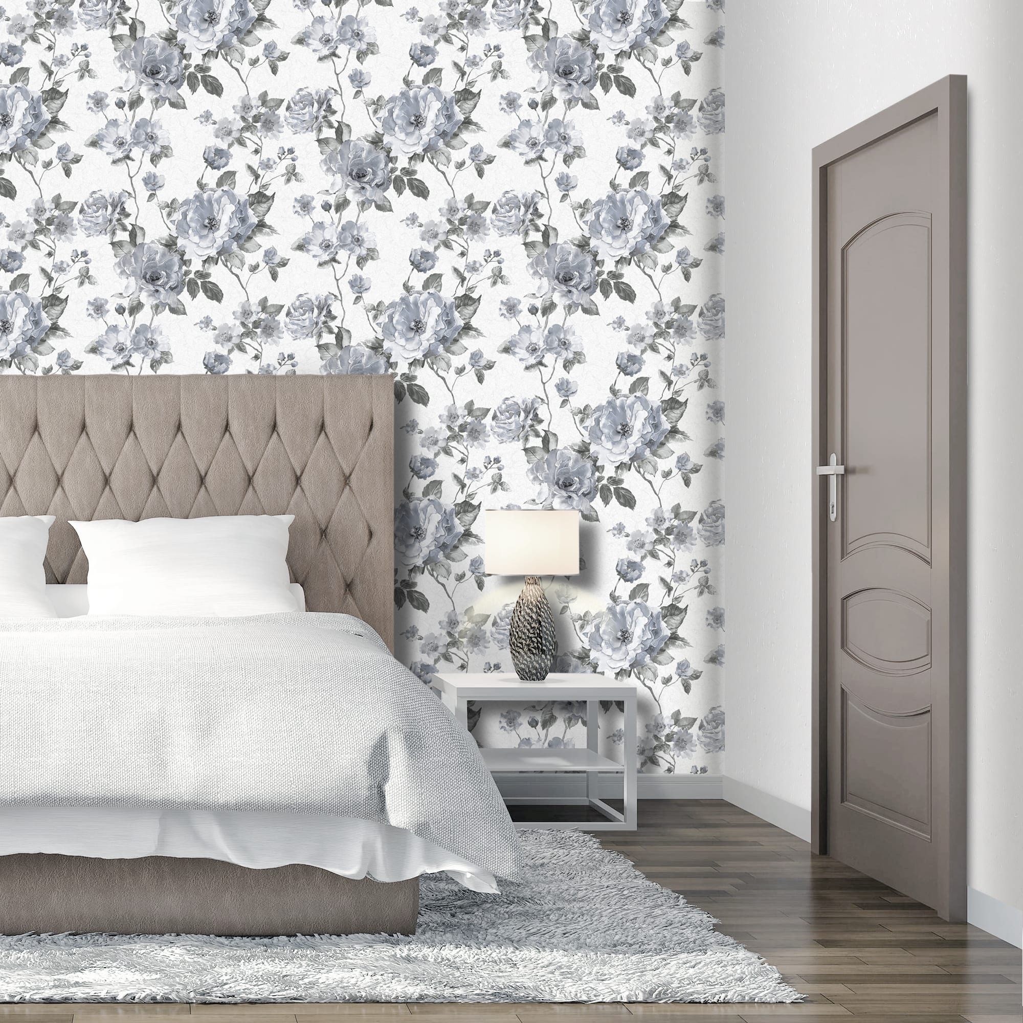 82938293 Обои бумажные 0.53 м 46119 бело-черные Шиповник Santreyd  - Вид №3