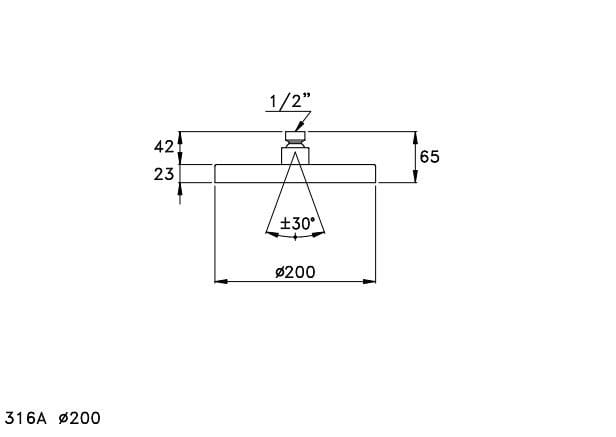 Дождевая насадка для душа с системой защиты от накипи RUBINETTERIE STELLA 316A ARCH-00124132 - Вид №2
