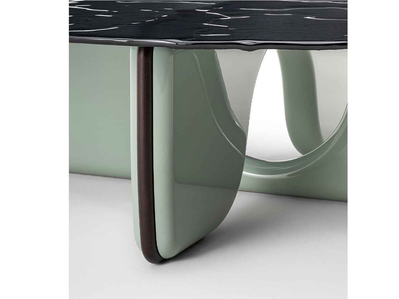 Низкий круглый журнальный столик из орехового дерева и литого стекла Turri Веста ARCH-00044304 - Вид №3