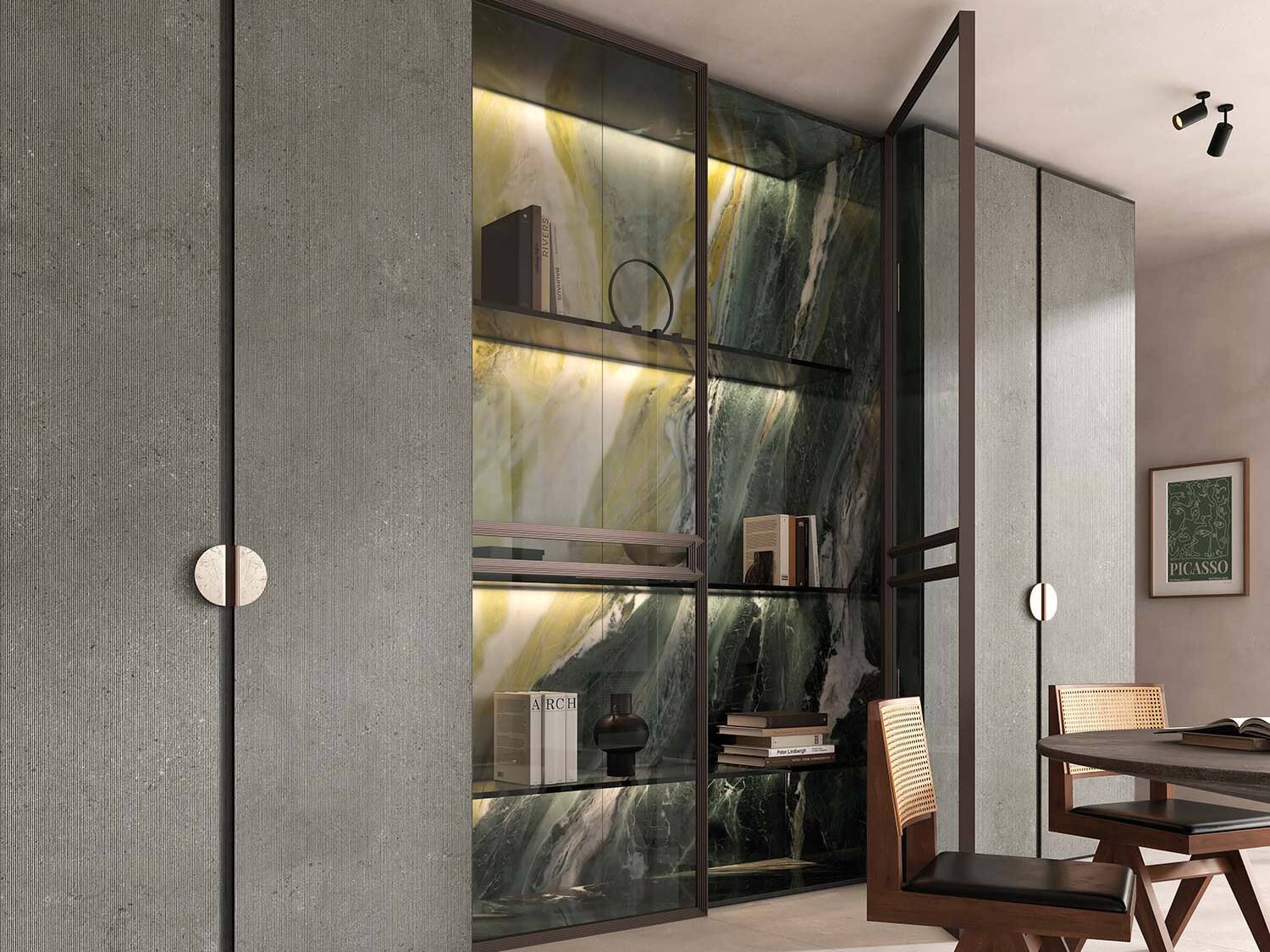 Ультратонкая алюминиевая декоративная панель Tecnografica ABBEY GREEN ARCH-00091444