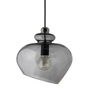 1487270505001 Лампа подвесная grace, 31,5хD30 см, дымчатое стекло, черный цоколь Frandsen