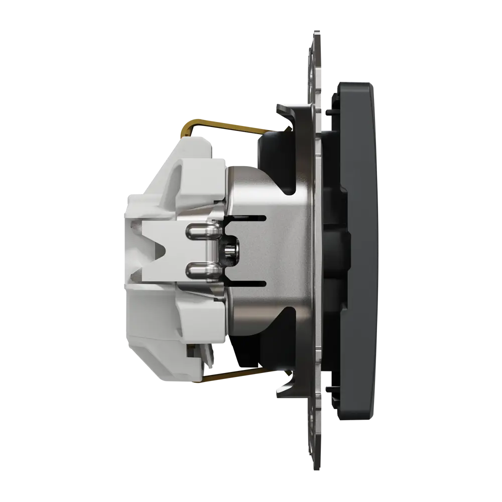 Розетка встраиваемая Systeme Electric Sedna Design с заземлением со шторками цвет антрацит STLM-2139275 - Вид №3