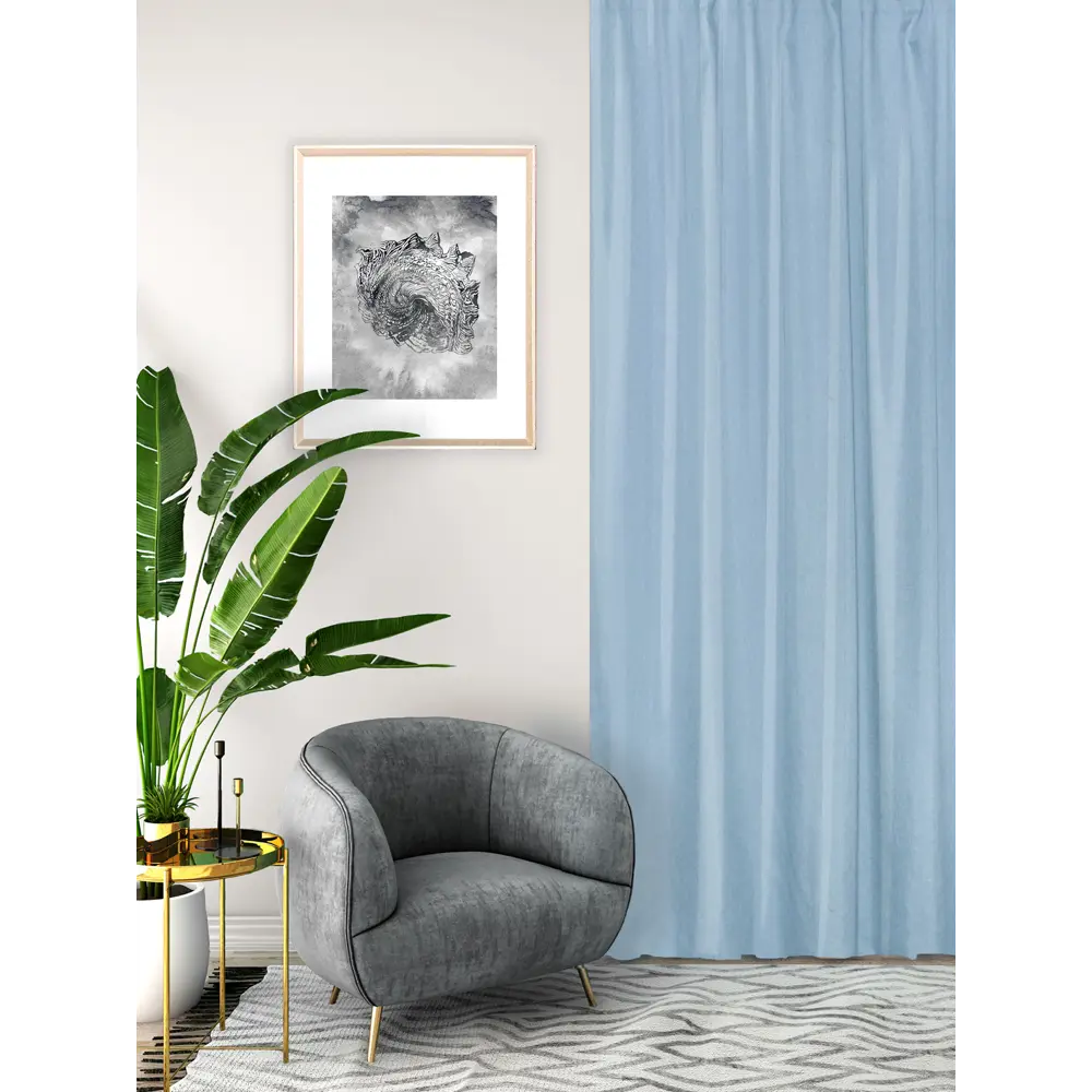 Штора на ленте Seasons Looks 140х260 см Ink4 цвет синий STLM-2161649 - Вид №4