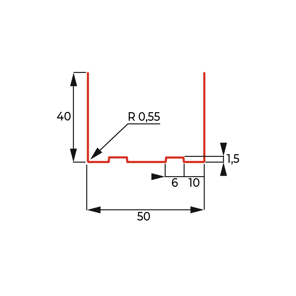 Профиль направляющий (ПН-2) Премиум 0.6 мм 50x40x3000 мм STLM-2200411 - Вид №2
