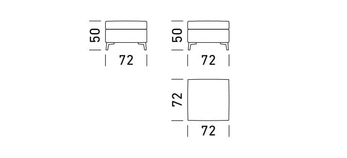 Квадратный пуф из ткани Dienne Salotti 05 ARCH-00103644 - Вид №2