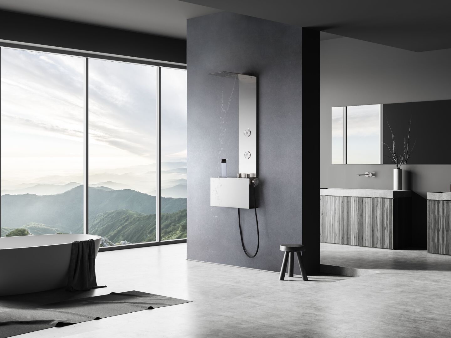 Душевая колонка из нержавеющей стали с душем и ручным душем Cropelli Alyssia ARCH-00112619 - Вид №34