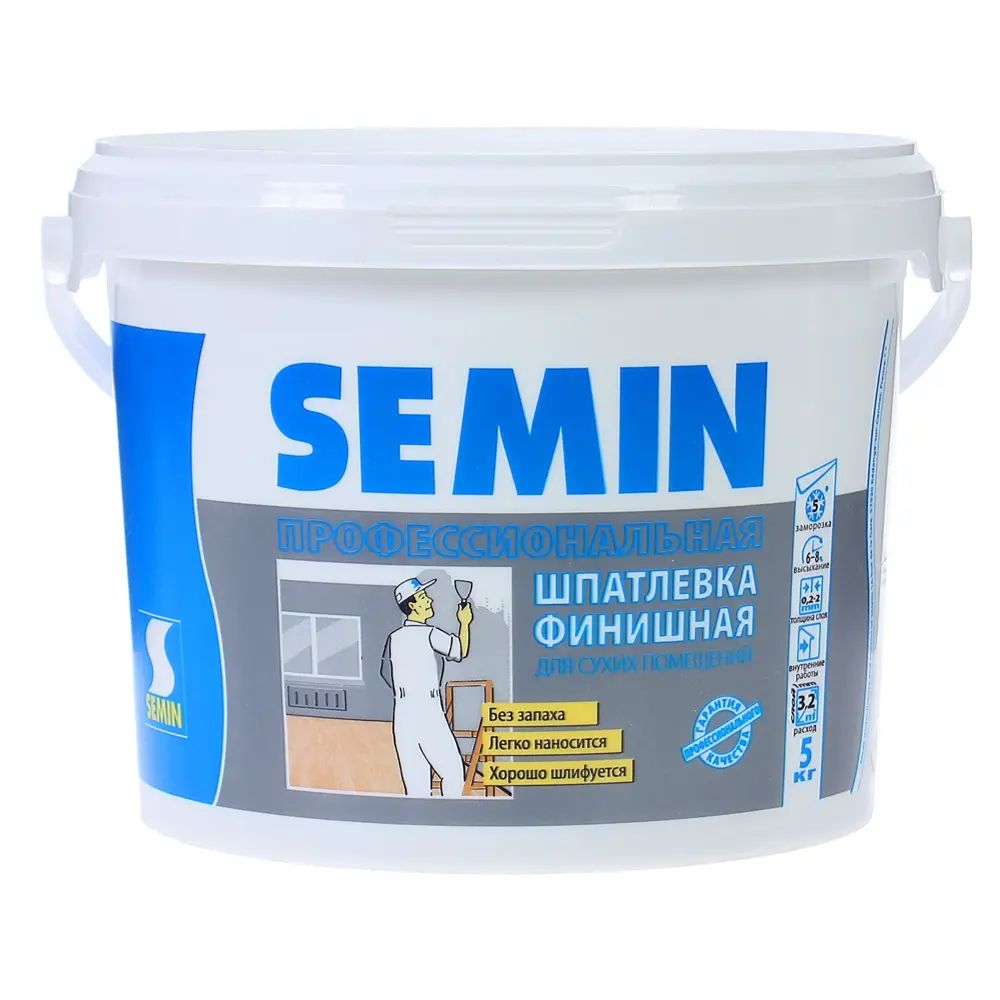 Шпатлевка финишная для сухих помещений Semin 5 кг STLM-2198629