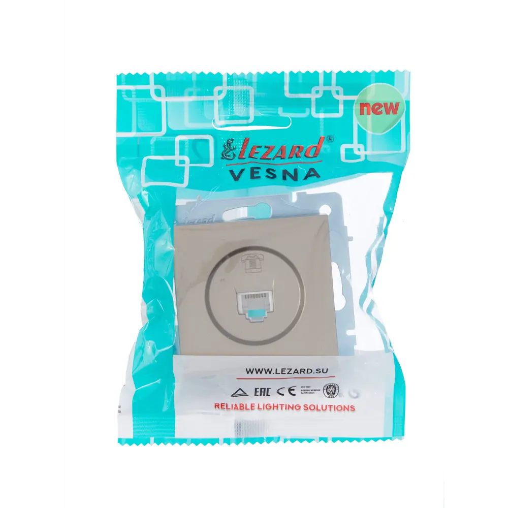 Телефонная розетка встраиваемая Lezard Vesna 742-3788-137 без заземления цвет титан 87103773 STLM-2073164 - Вид №5