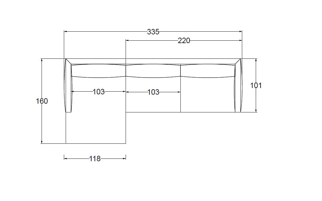 Тканевый диван с полуостровом Twils Ascot ARCH-00147208 - Вид №2