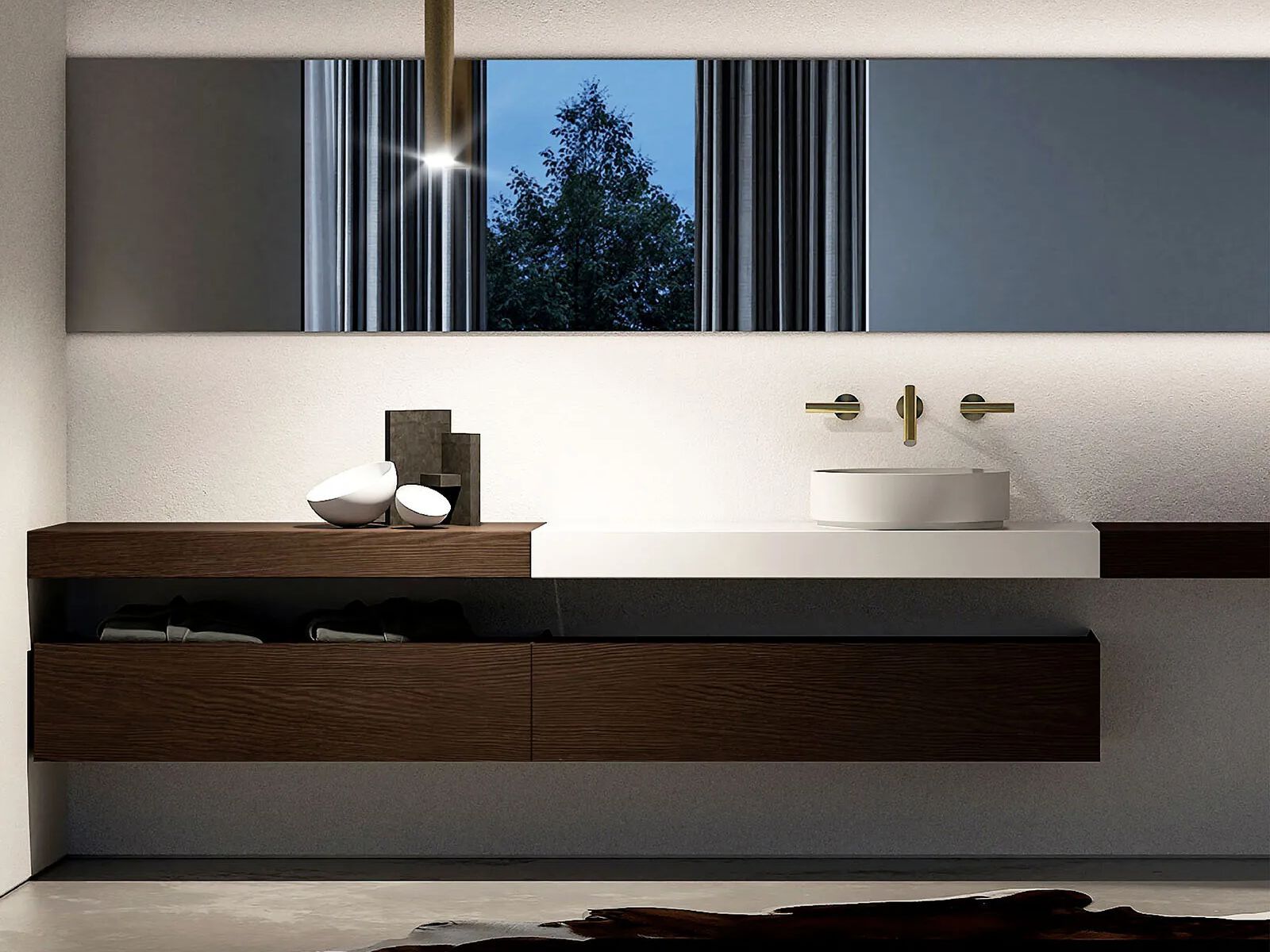 Подвесная консоль для умывальника из Cristalplant® Falper Senzafine ARCH-00152705