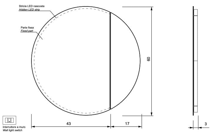 Круглое зеркало со встроенным освещением для ванной комнаты Nic Луна ARCH-00036437 - Вид №5