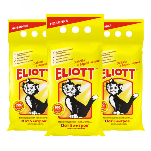 ПР0051929*3 Наполнитель для кошачьего туалета Clumping комкующийся 2,5кг (упаковка - 3 шт) ELIOTT