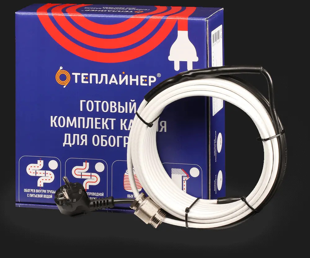 93899422 Греющий кабель для обогрева труб Теплайнер КСП-10 саморегулирующийся 19 м 190 Вт STLM-0604548