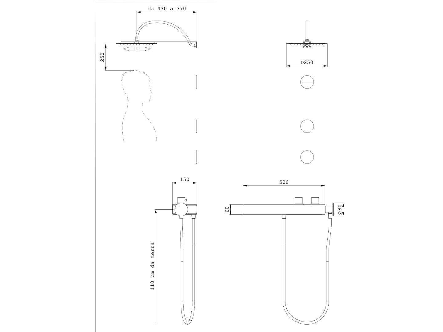 Набор для душа из нержавеющей стали с душем и ручным душем Cropelli Alyssia ARCH-00052055 - Вид №34
