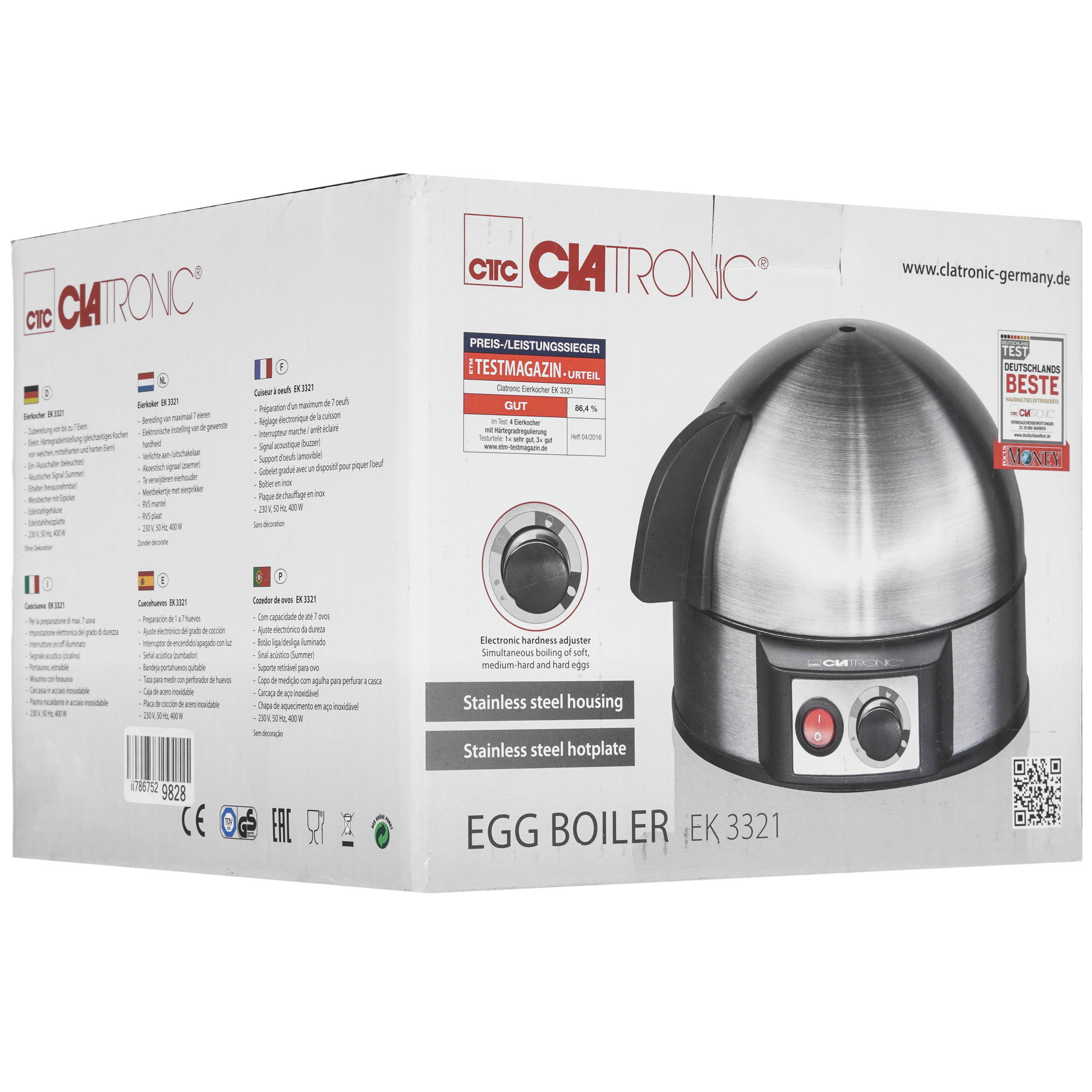 5497846 Яйцеварка Clatronic EK 3321 серебристый STDN-0050870 - Вид №9