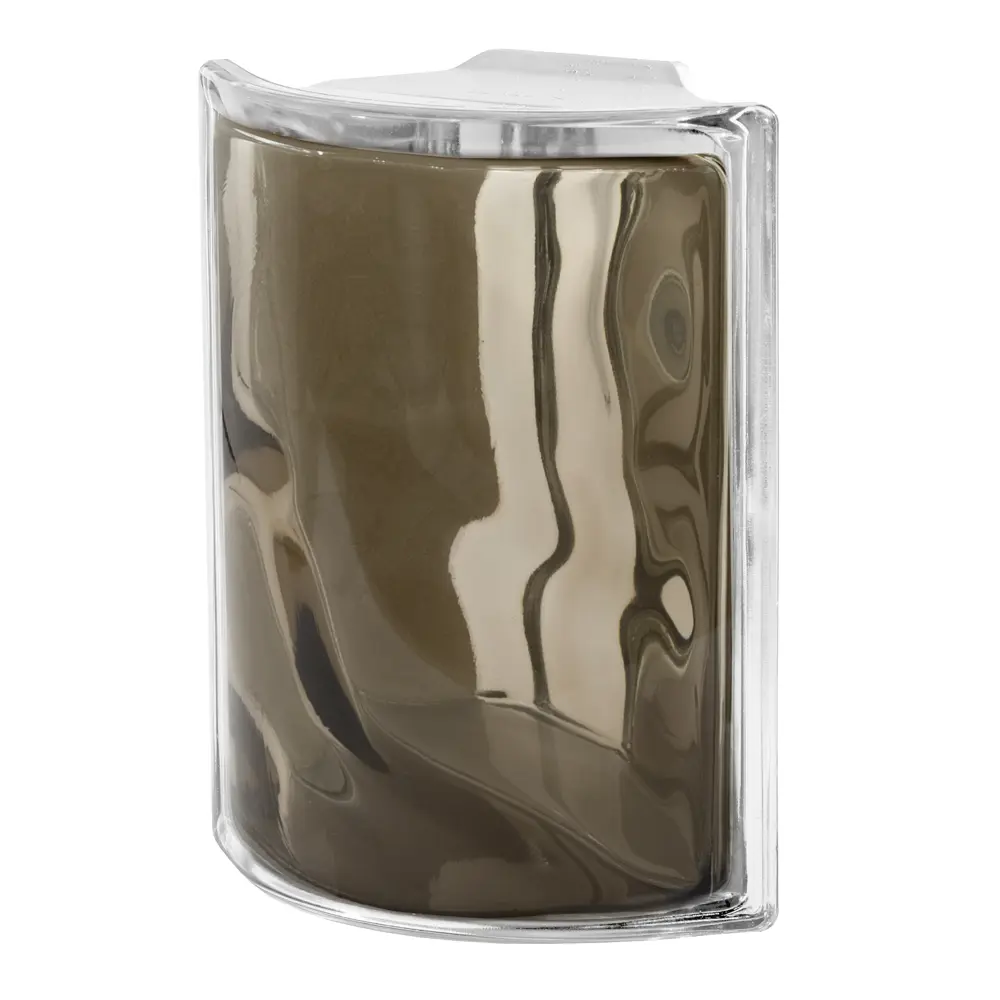 Стеклоблок Vitrablock Волна окрашенный внутри угловой цвет опал STLM-2197292