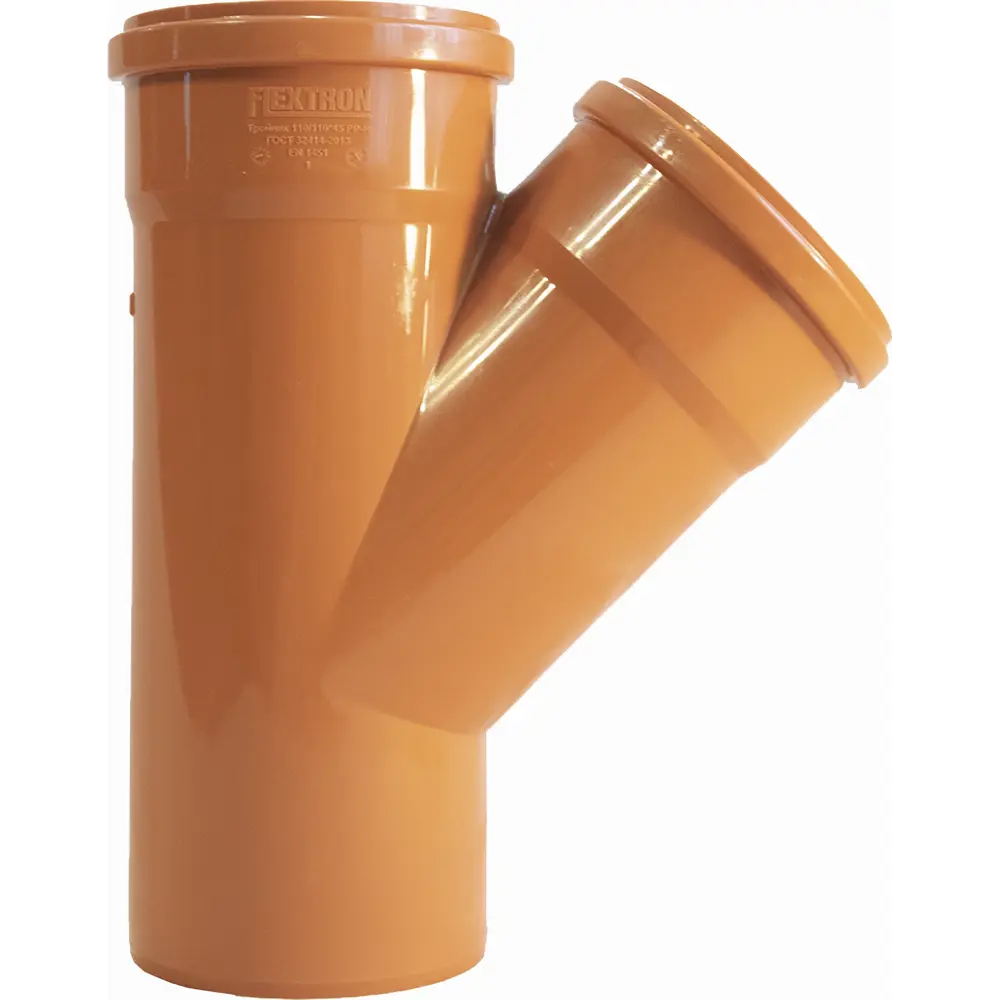 Тройник наружный 45 градусов 110x110 мм ОПТИПЛАСТИК STLM-2026739 - Вид №1