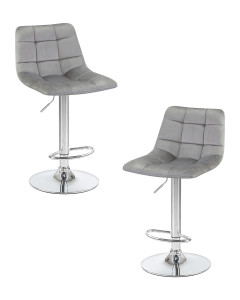 90559207 Барный стул Tailor lm-5017 47x113x49 велюр цвет серый 2 шт STLM-0282008 DOBRIN