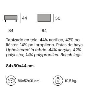 Прямоугольный пуф из ткани Pilma Sun ARCH-00064140 - Вид №2