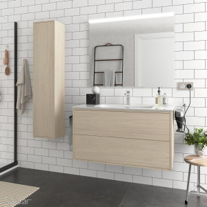 87869 SALGAR Комплект мебели для ванной OPTIMUS 1000 NORDICK + Раковина + Зеркало + Свет Nordick