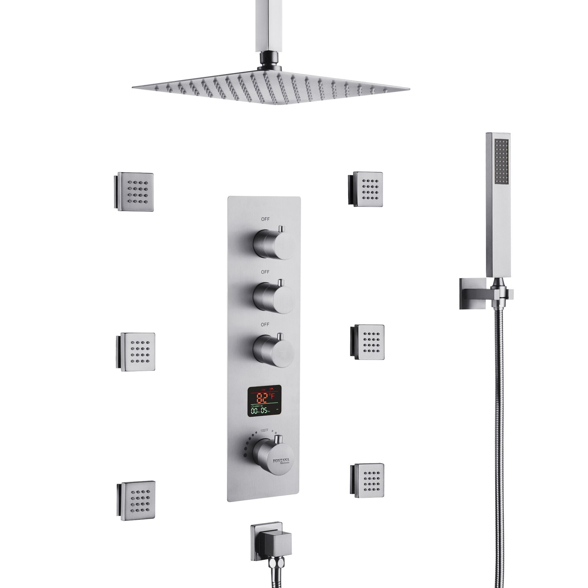 Электронный термостатический набор для душа с ручным душем Fontana Showers SAINT ETIENNE ARCH-00099390 - Вид №1