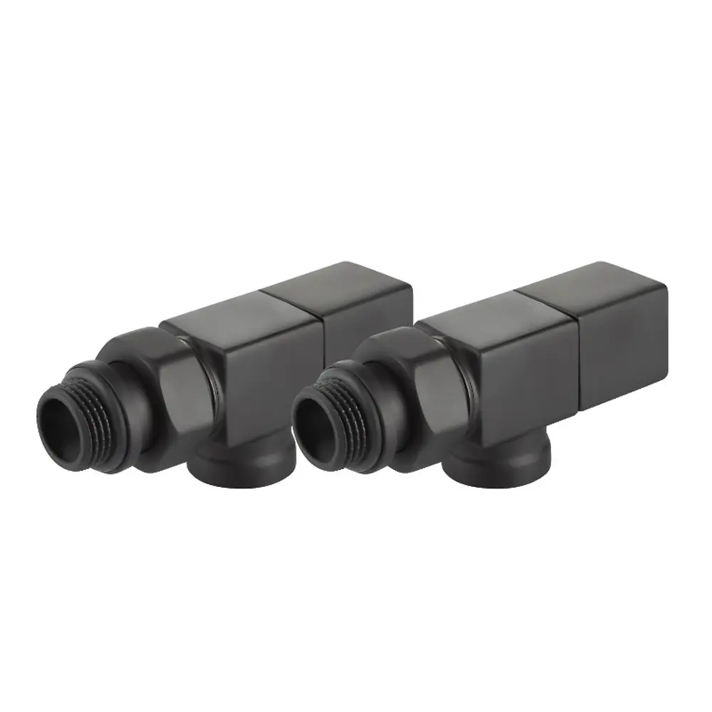 Набор вентилей для радиатора Royal Thermo Cube 1/2" осевой цвет черный STLM-2206041 - Вид №3