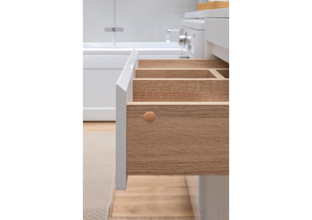 Тумба с раковиной Aquanet Токио 130 R белый (напольная, 1 ящик, 2 дверцы) 0023774600235502 - Вид №19