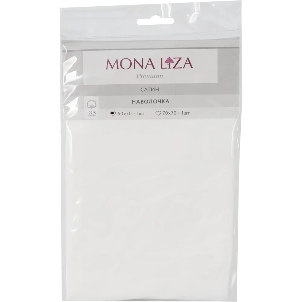 Наволочка Mona Liza Premium 50х70 см сатин цвет белый Santreyd STLM-2095462 - Вид №3