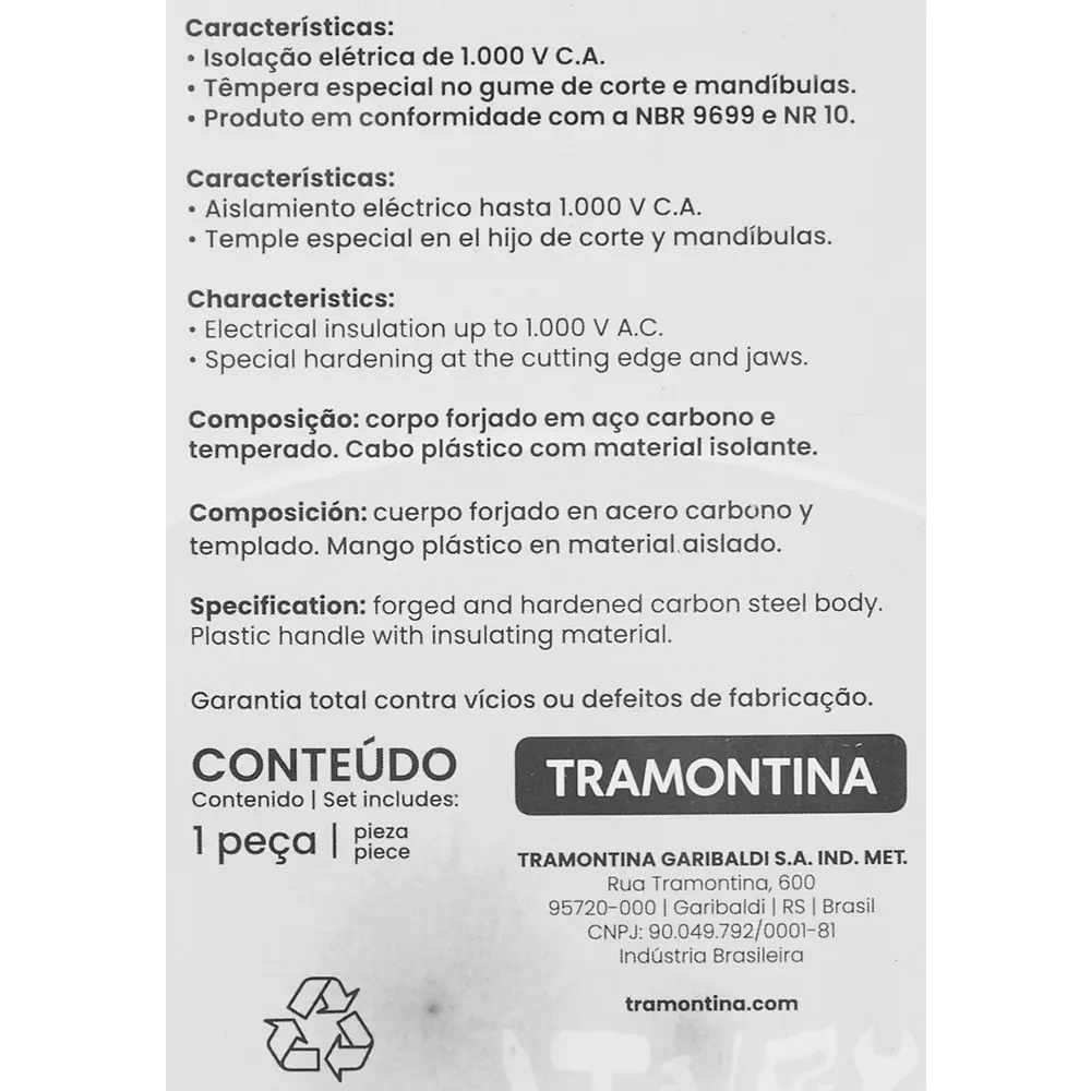 Длинногубцы диэлектрические Tramontina 41008116 150 мм STLM-2010135 - Вид №3