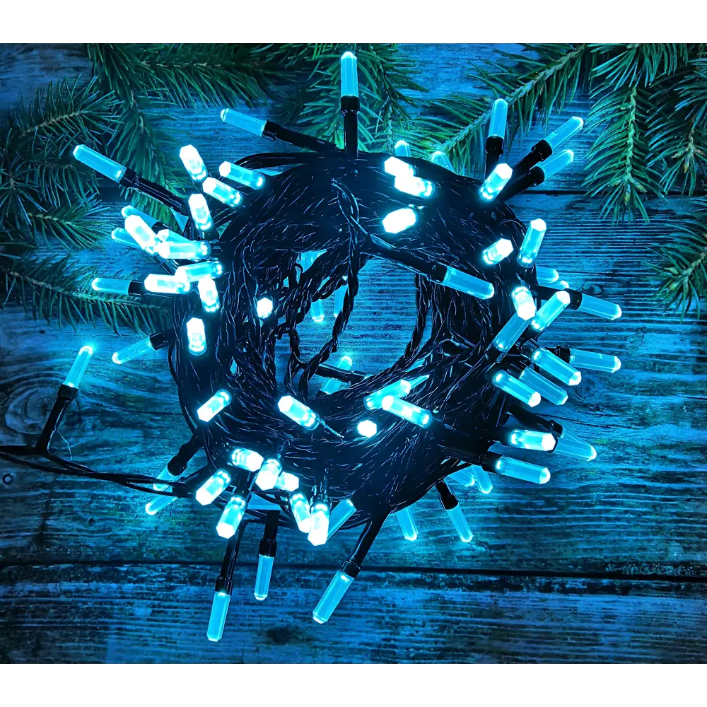Электрогирлянда наружная нить «Кристаллы» 10 м 100 LED синий 82309521 STLM-2117572 Santreyd 