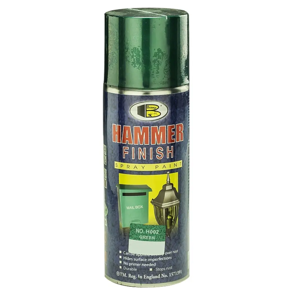 Краска аэрозольная BOSNY молотковая зелёная, 400г 13398249 STLM-2139989 