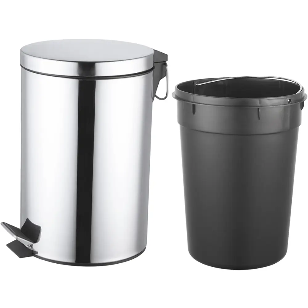Бак для мусора в ванную комнату KONSENSA Терни 12 л сталь цвет хром STLM-2088685 - Вид №5