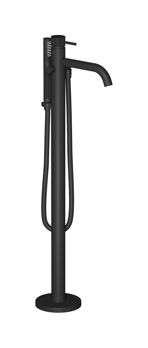 Напольный смесиель для ванны с встроенным душем. WE ARE IB id399np Matt Black Industria