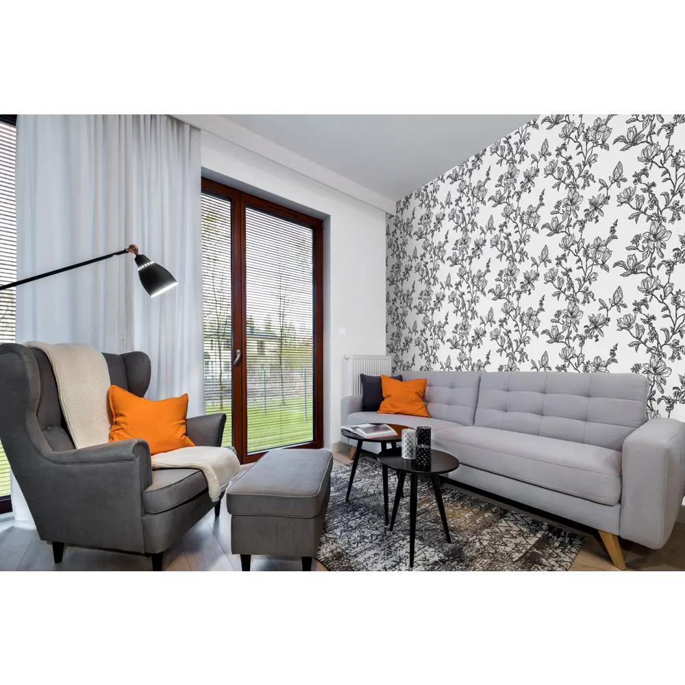 Обои флизелиновые Startdeco Ариэль черно-белые 1.06 м 889351 STLM-2093371 - Вид №2