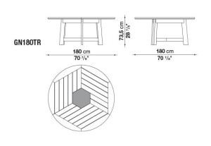 Круглый стол из тикового дерева