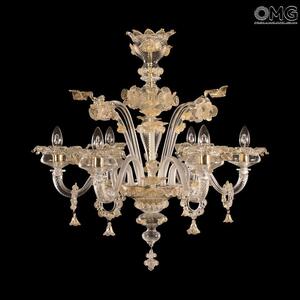 4178 ORIGINALMURANOGLASS Люстра Гиацинт на 6 лампочек - золото - муранское стекло OMG 75 см