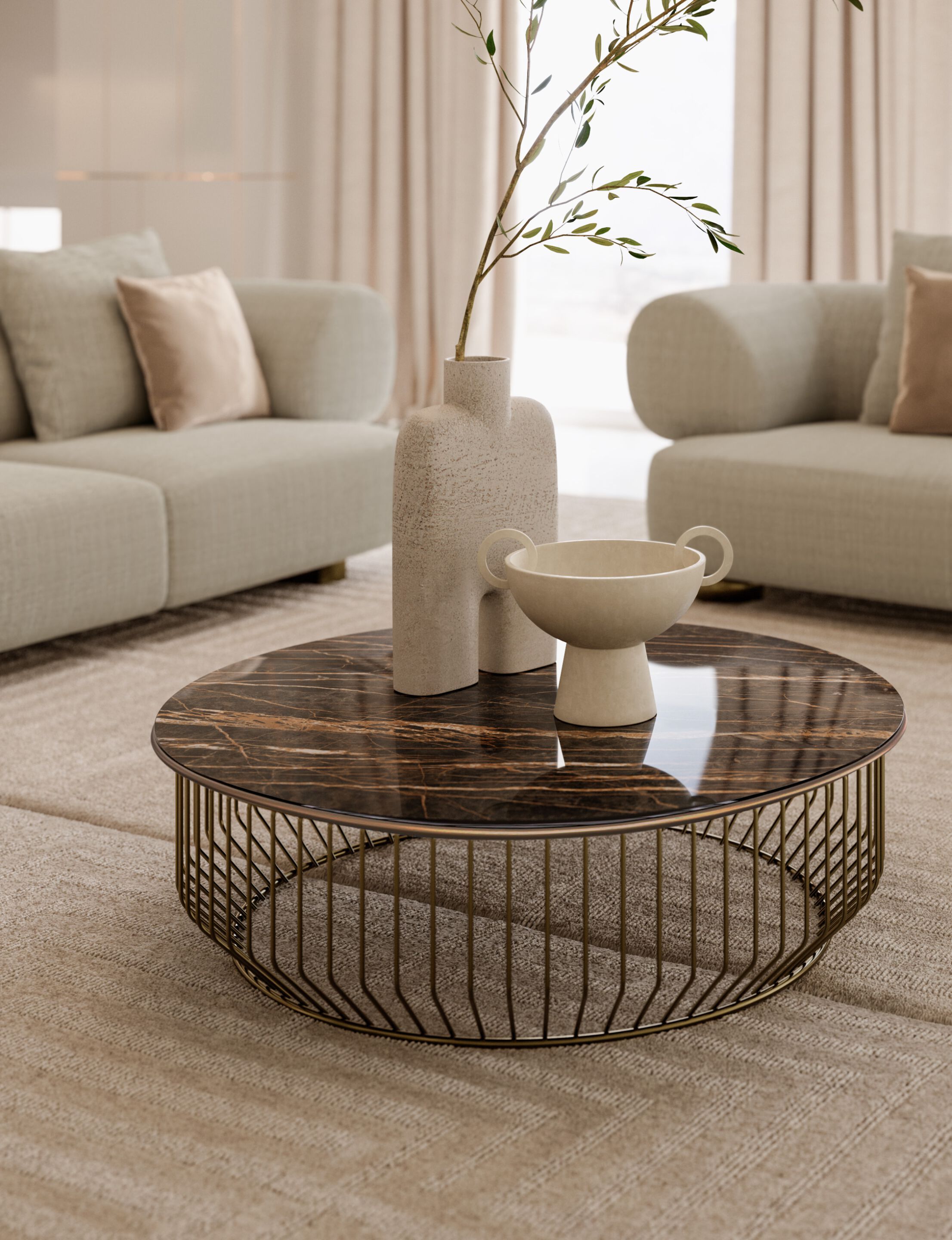 Стальной журнальный столик с столешницей SuperMarmo Bontempi Casa CIRCUS ARCH-00141414 - Вид №2