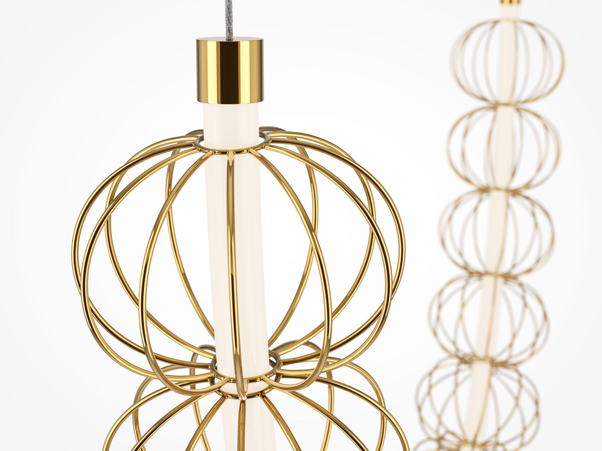 Металлический светодиодный подвесной светильник Maytoni Золотая клетка ARCH-00001075 - Вид №2