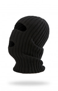 59725 Шлем-маска трикотажная с прорезями черная  Головные уборы  размер