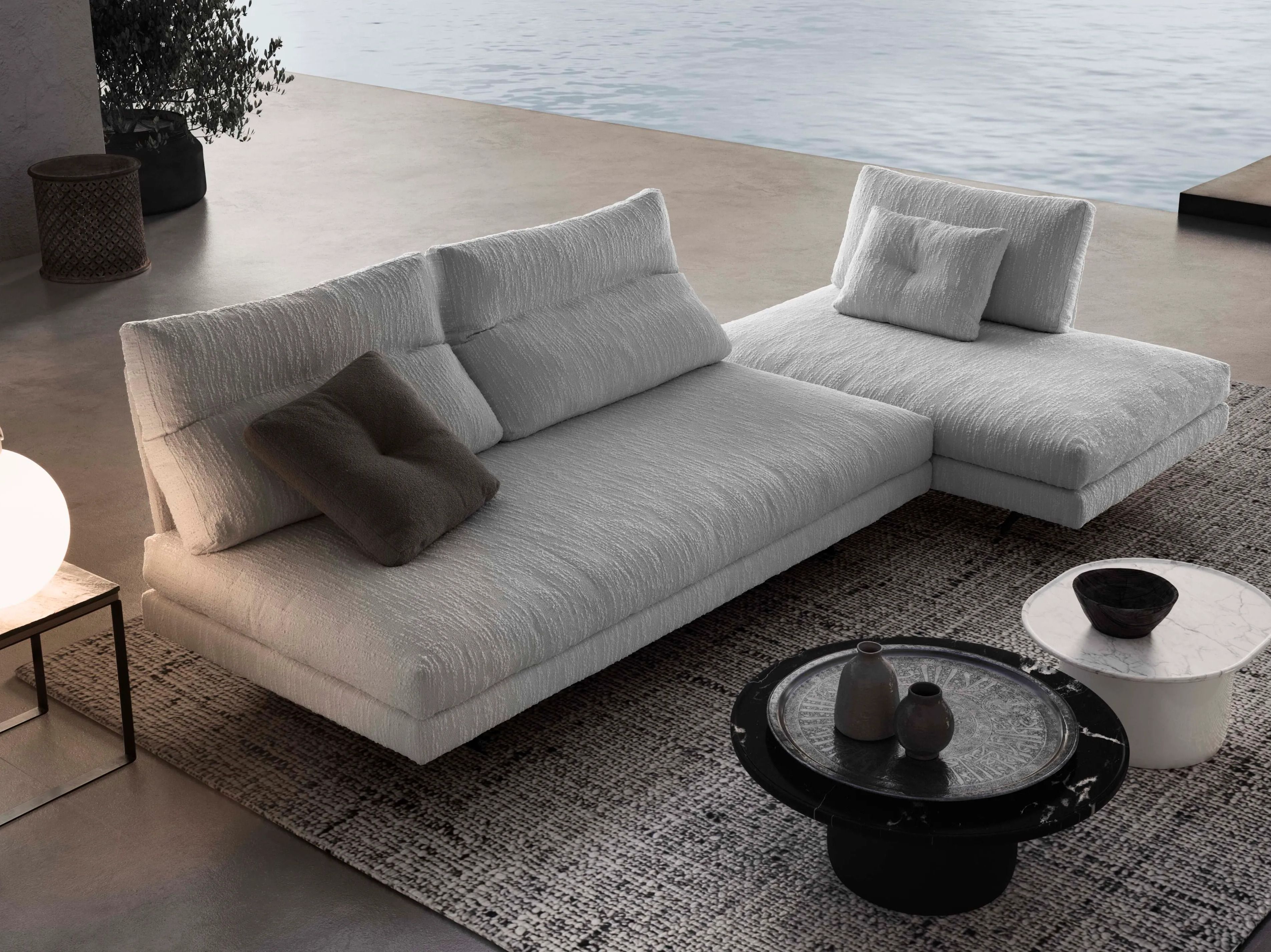 Угловой садовый диван из ткани VALENTINI камень ARCH-00127840 - Вид №8