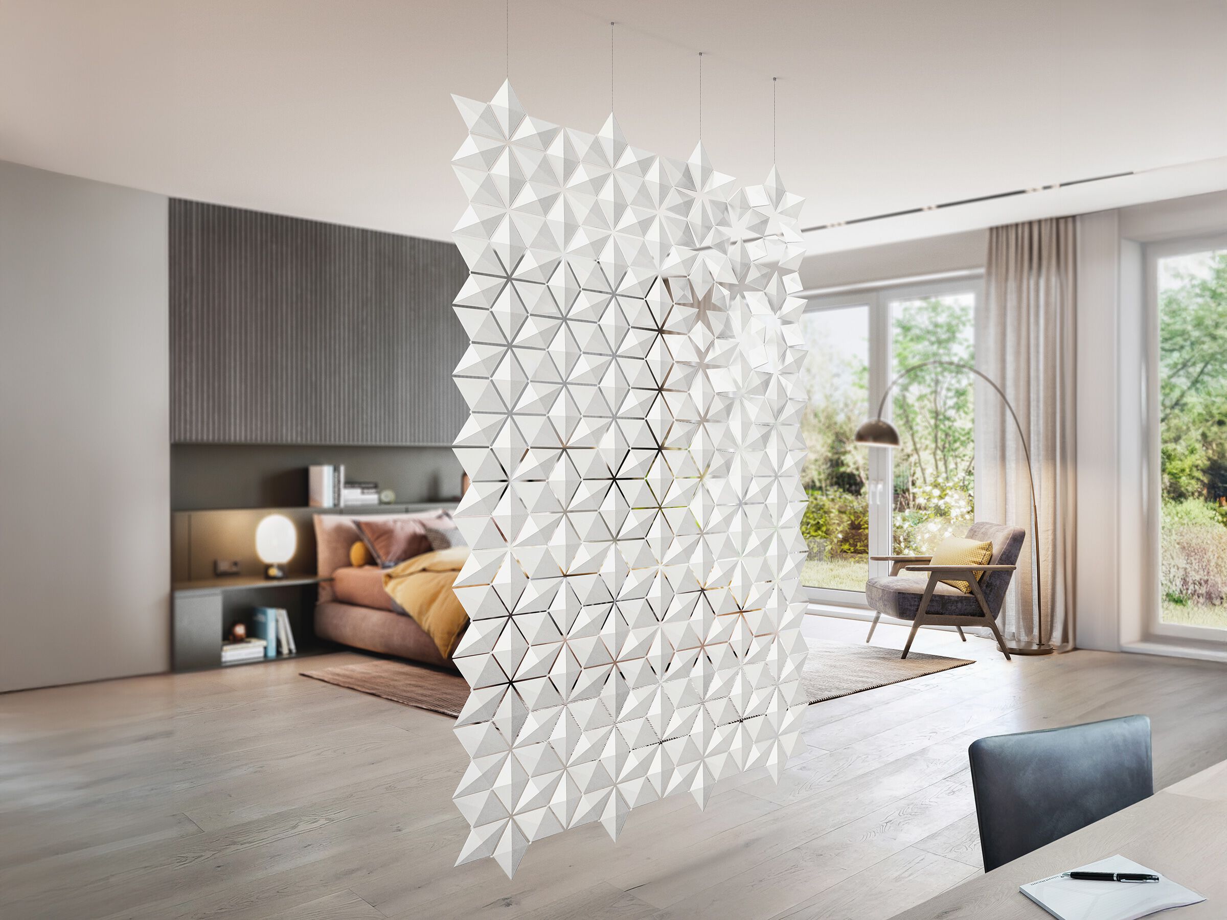 Подвесная перегородка bloomming FACET 136x236cm bianco ARCH-00040267