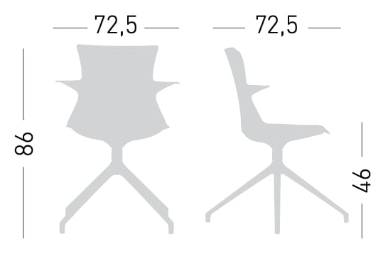 Стул на насесте из инженерного пластика с подлокотниками GABER тема ARCH-00092719 - Вид №1